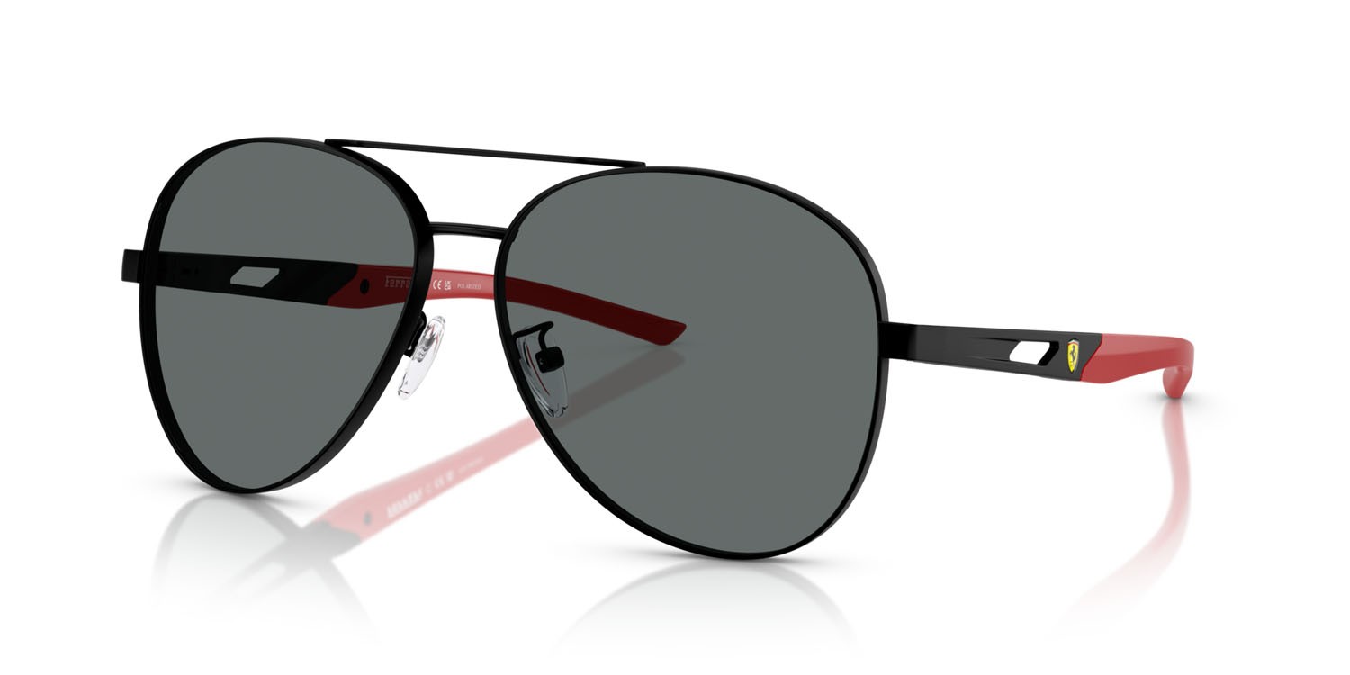 Occhiali da sole Ferrari Scuderia FZ 5002D (101/81) colore nero opaco forma aviator lenti polar grigio scuro