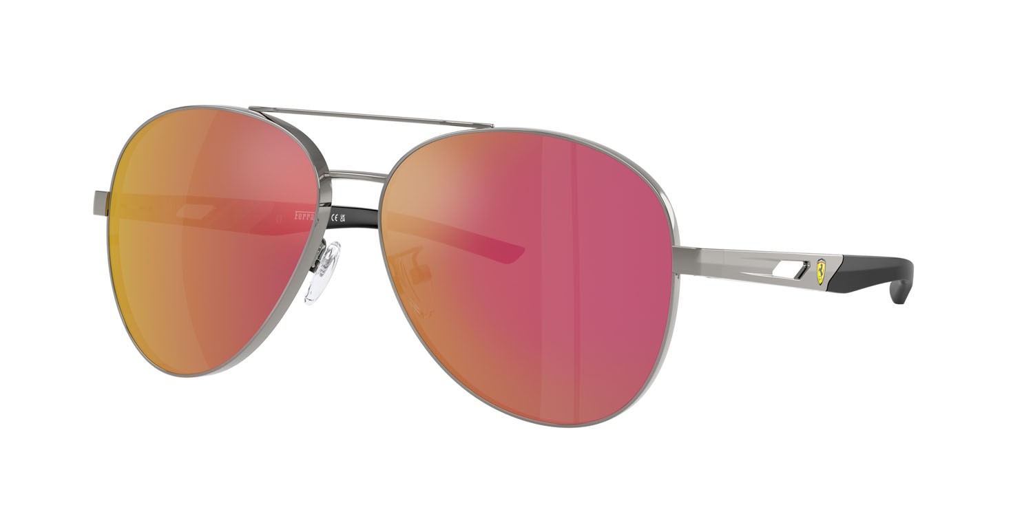 Occhiali da sole Ferrari Scuderia FZ 5002D (104/6Q) colore gunmetal forma aviator lenti rosso specchiato