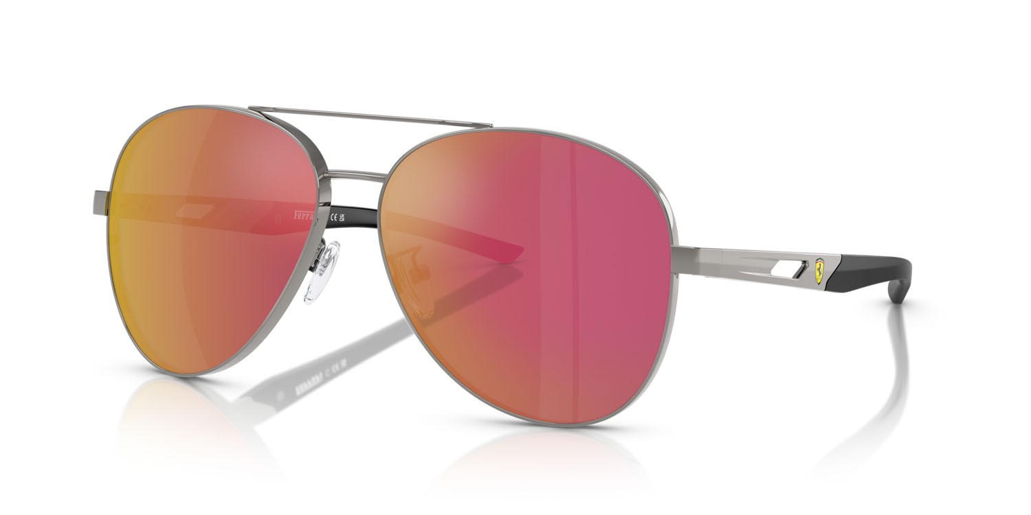 Occhiali da sole Ferrari Scuderia FZ 5002D (104/6Q) colore gunmetal forma aviator lenti rosso specchiato