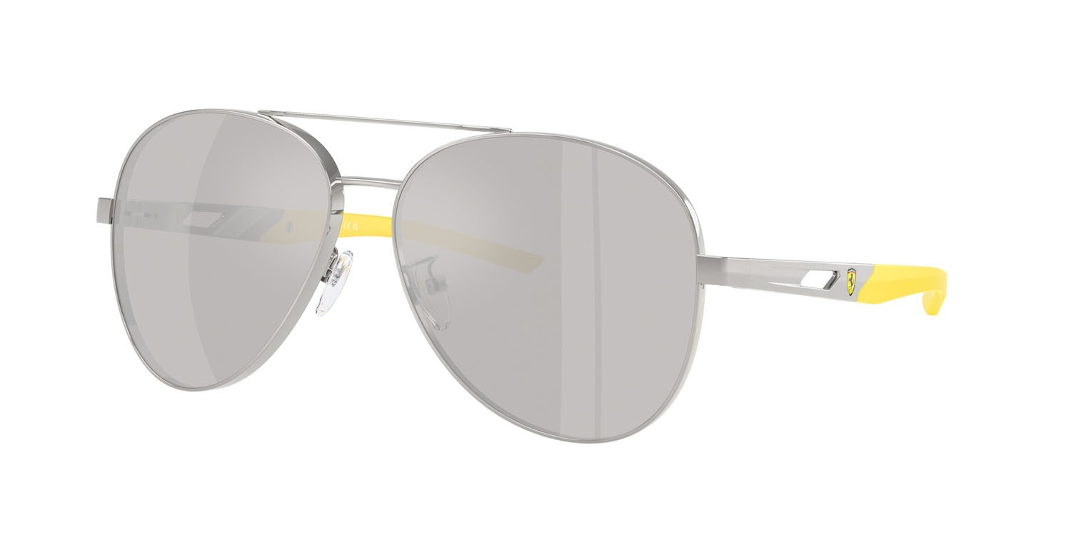 Occhiali da sole Ferrari Scuderia FZ 5002D (107/6G) colore argento spazzolato forma aviator lenti argento a specchio