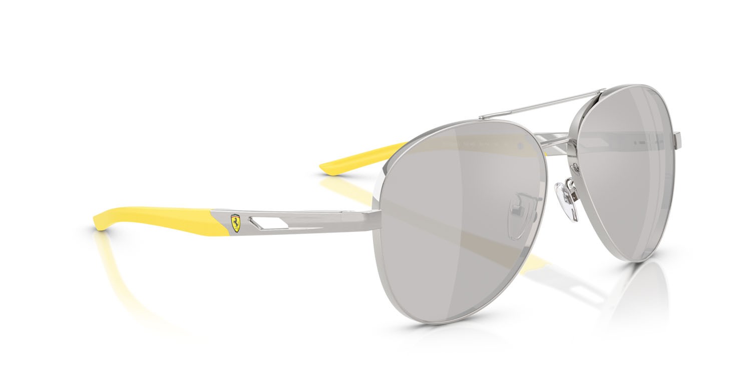 Occhiali da sole Ferrari Scuderia FZ 5002D (107/6G) colore argento spazzolato forma aviator lenti argento a specchio