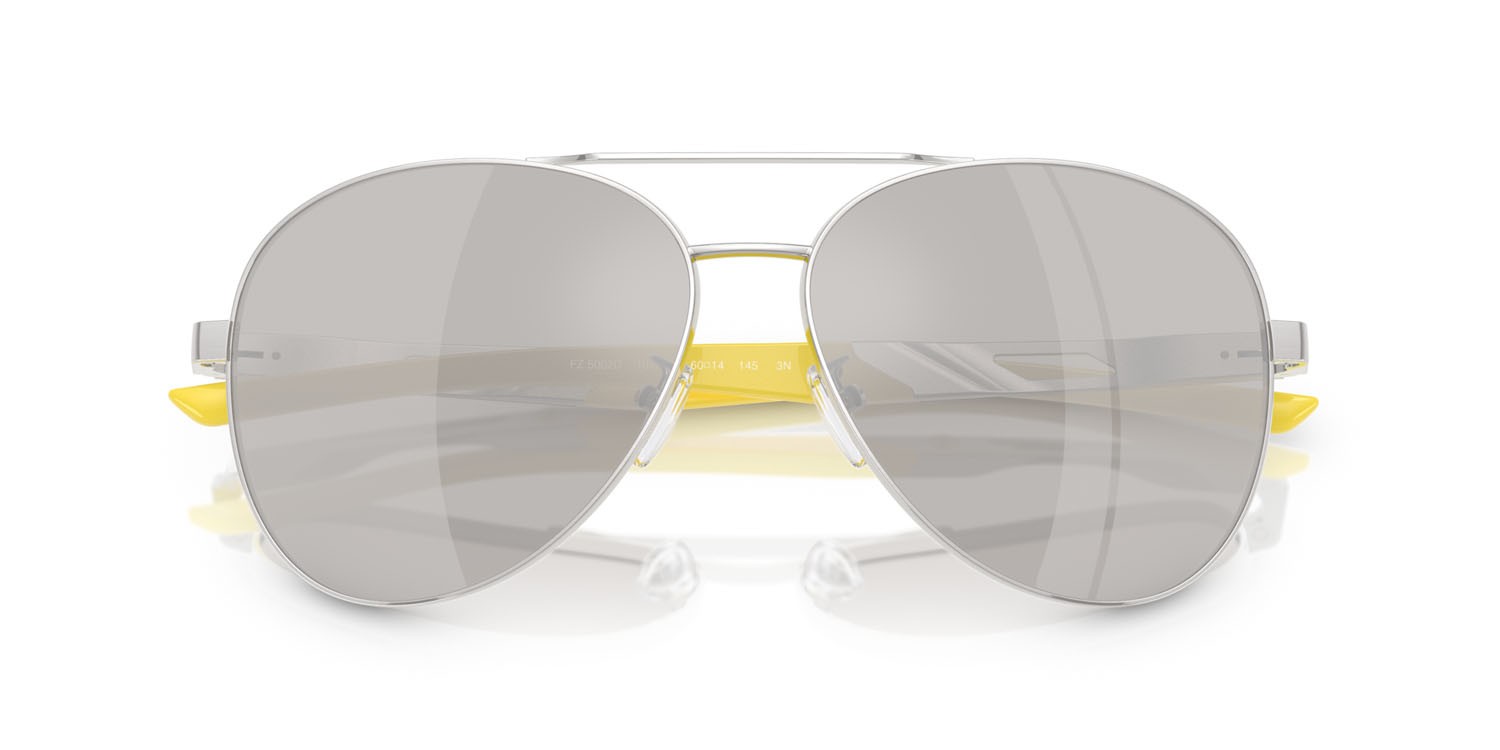 Occhiali da sole Ferrari Scuderia FZ 5002D (107/6G) colore argento spazzolato forma aviator lenti argento a specchio