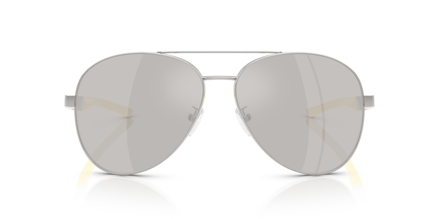 Occhiali da sole Ferrari Scuderia FZ 5002D (107/6G) colore argento spazzolato forma aviator lenti argento a specchio