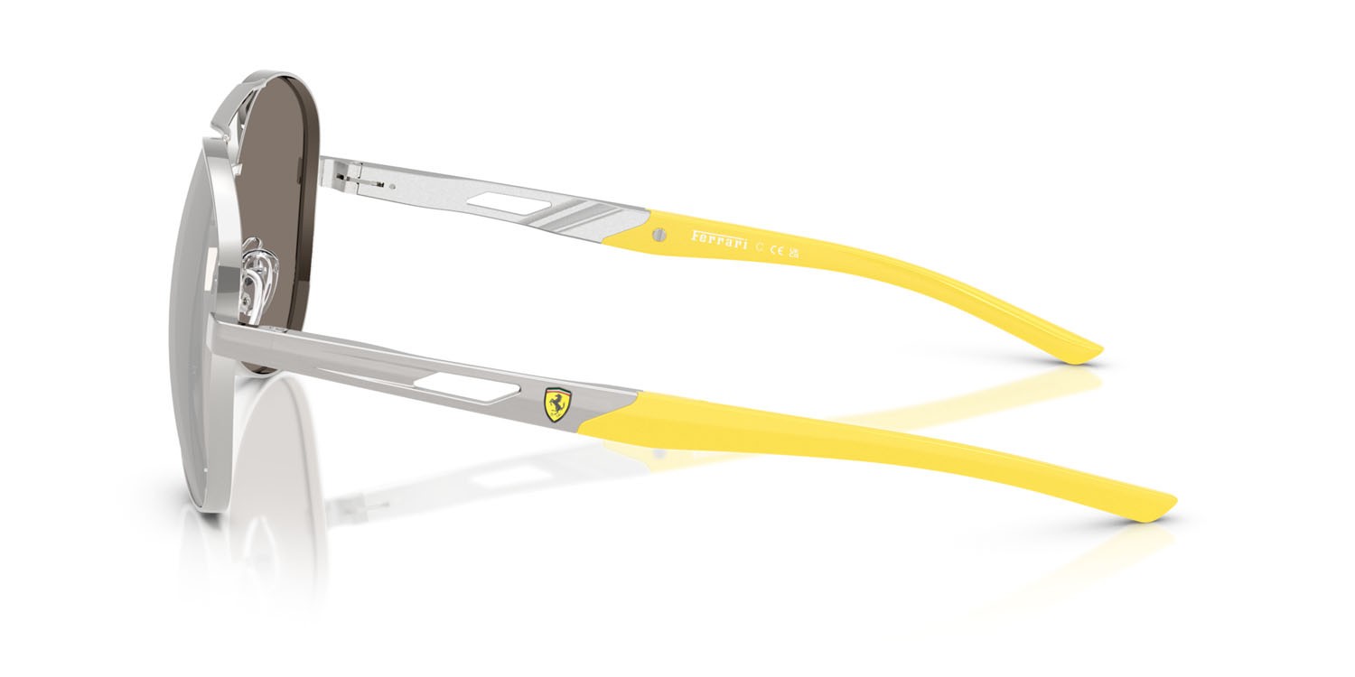 Occhiali da sole Ferrari Scuderia FZ 5002D (107/6G) colore argento spazzolato forma aviator lenti argento a specchio