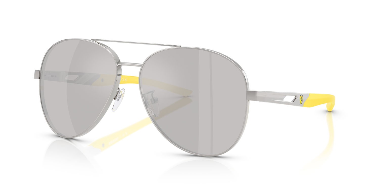 Occhiali da sole Ferrari Scuderia FZ 5002D (107/6G) colore argento spazzolato forma aviator lenti argento a specchio
