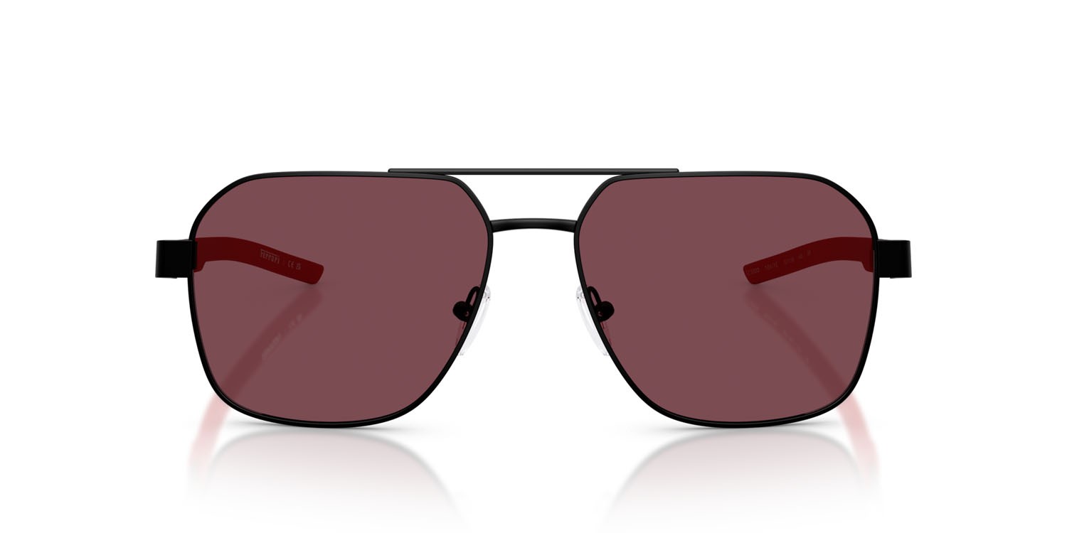 Occhiali da sole Ferrari Scuderia FZ 5003 (101/1E) colore nero opaco forma quadrato lenti rosso ferrari esclusivo