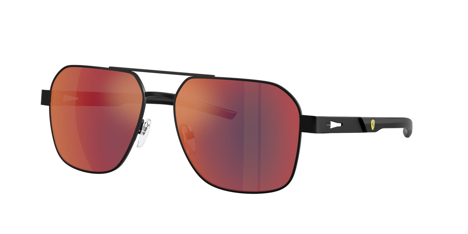 Occhiali da sole Ferrari Scuderia FZ 5003 (101/6P) colore nero opaco forma quadrato lenti nero/specchio rosso