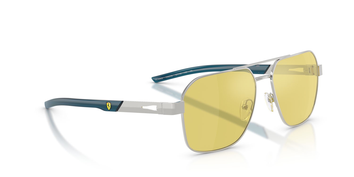 Occhiali da sole Ferrari Scuderia FZ 5003 (103/V9) colore argento forma quadrato lenti giallo a specchio