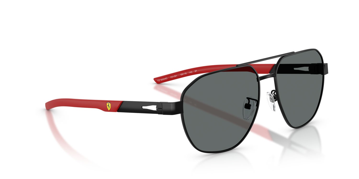 Occhiali da sole Ferrari Scuderia FZ 5004D (101/81) colore nero opaco forma irregolare lenti polar grigio scuro