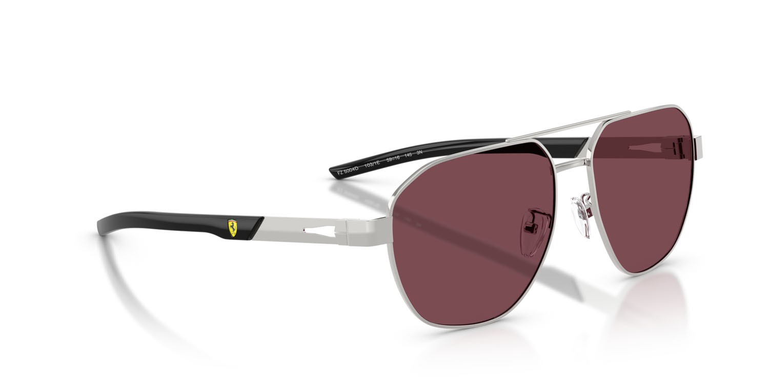 Occhiali da sole Ferrari Scuderia FZ 5004D (103/1E) colore argento forma irregolare lenti rosso ferrari esclusivo