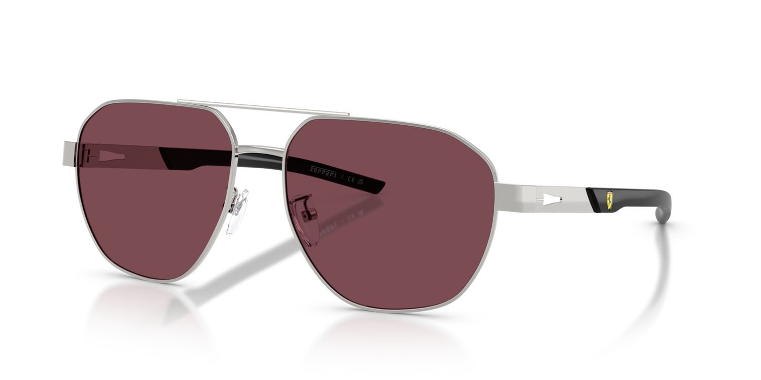 Occhiali da sole Ferrari Scuderia FZ 5004D (103/1E) colore argento forma irregolare lenti rosso ferrari esclusivo