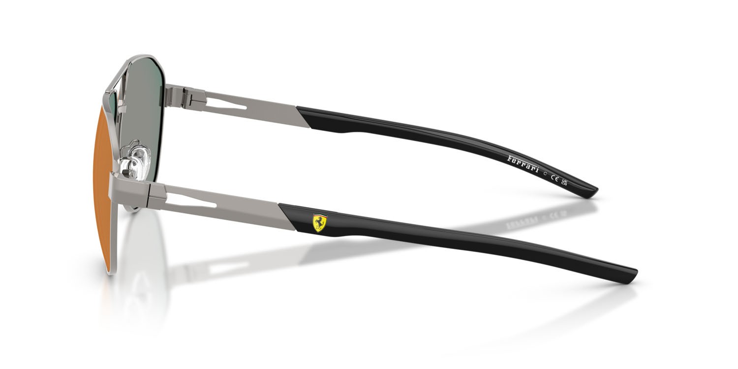 Occhiali da sole Ferrari Scuderia FZ 5004D (104/6P) colore gunmetal forma irregolare lenti nero rosso a specchio