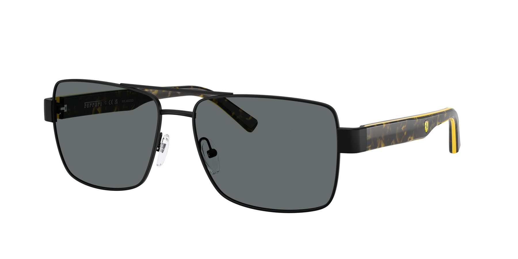 Occhiali da sole Ferrari Scuderia FZ 5005 (101/81) colore nero opaco forma rettangolare lenti polar grigio scuro