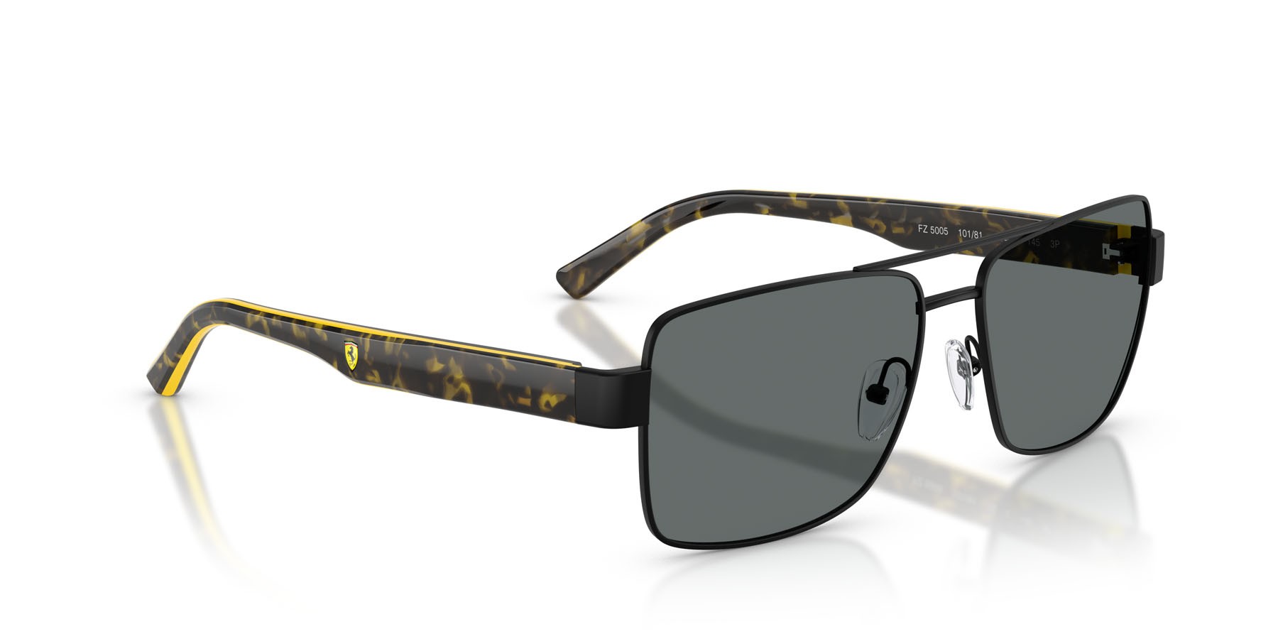 Occhiali da sole Ferrari Scuderia FZ 5005 (101/81) colore nero opaco forma rettangolare lenti polar grigio scuro