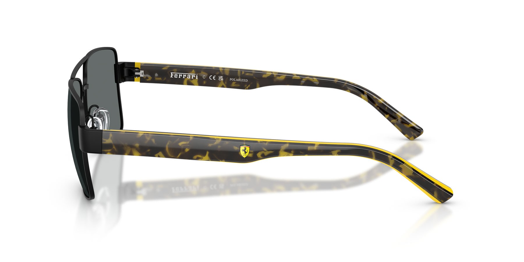 Occhiali da sole Ferrari Scuderia FZ 5005 (101/81) colore nero opaco forma rettangolare lenti polar grigio scuro