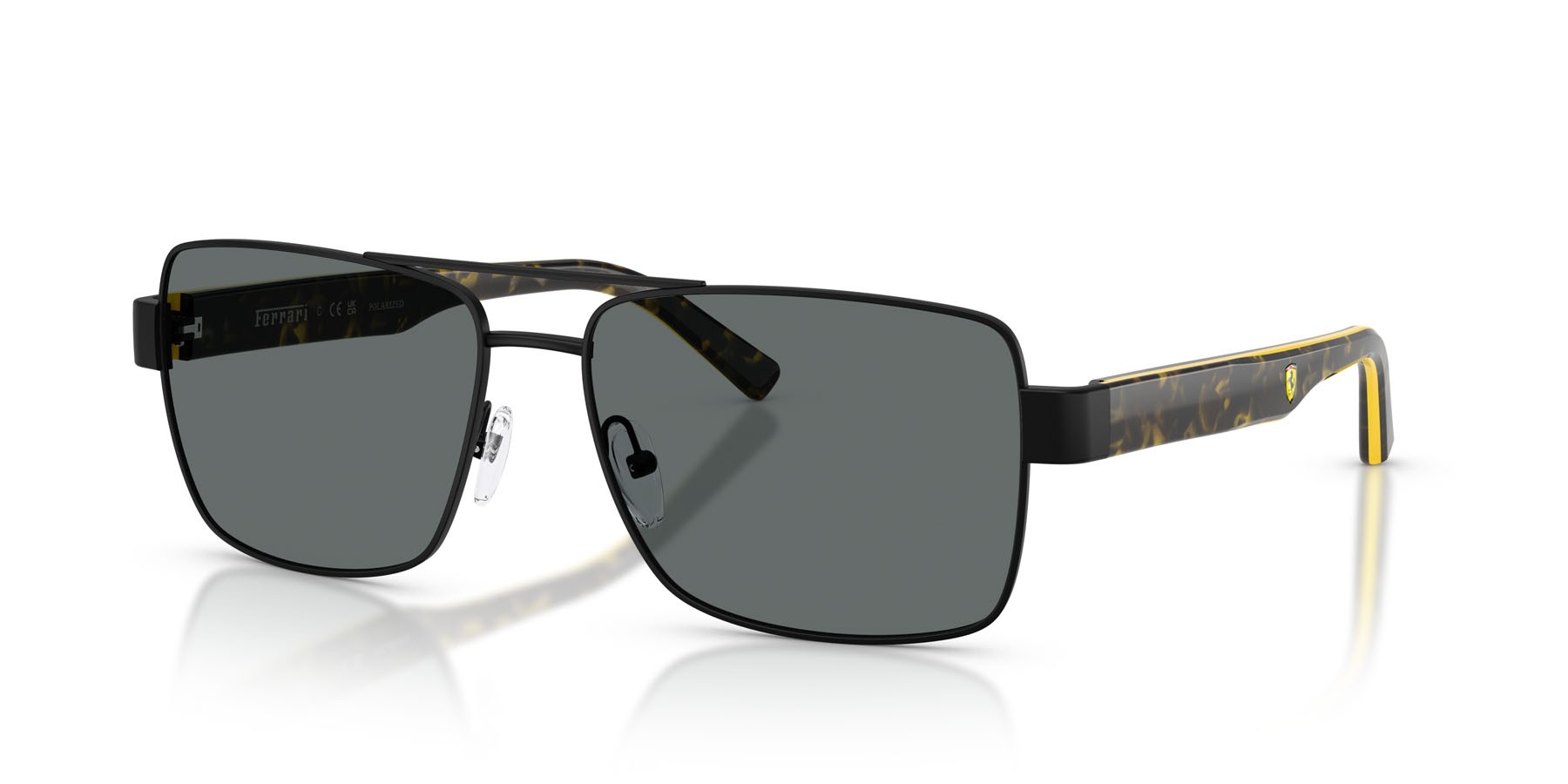 Occhiali da sole Ferrari Scuderia FZ 5005 (101/81) colore nero opaco forma rettangolare lenti polar grigio scuro