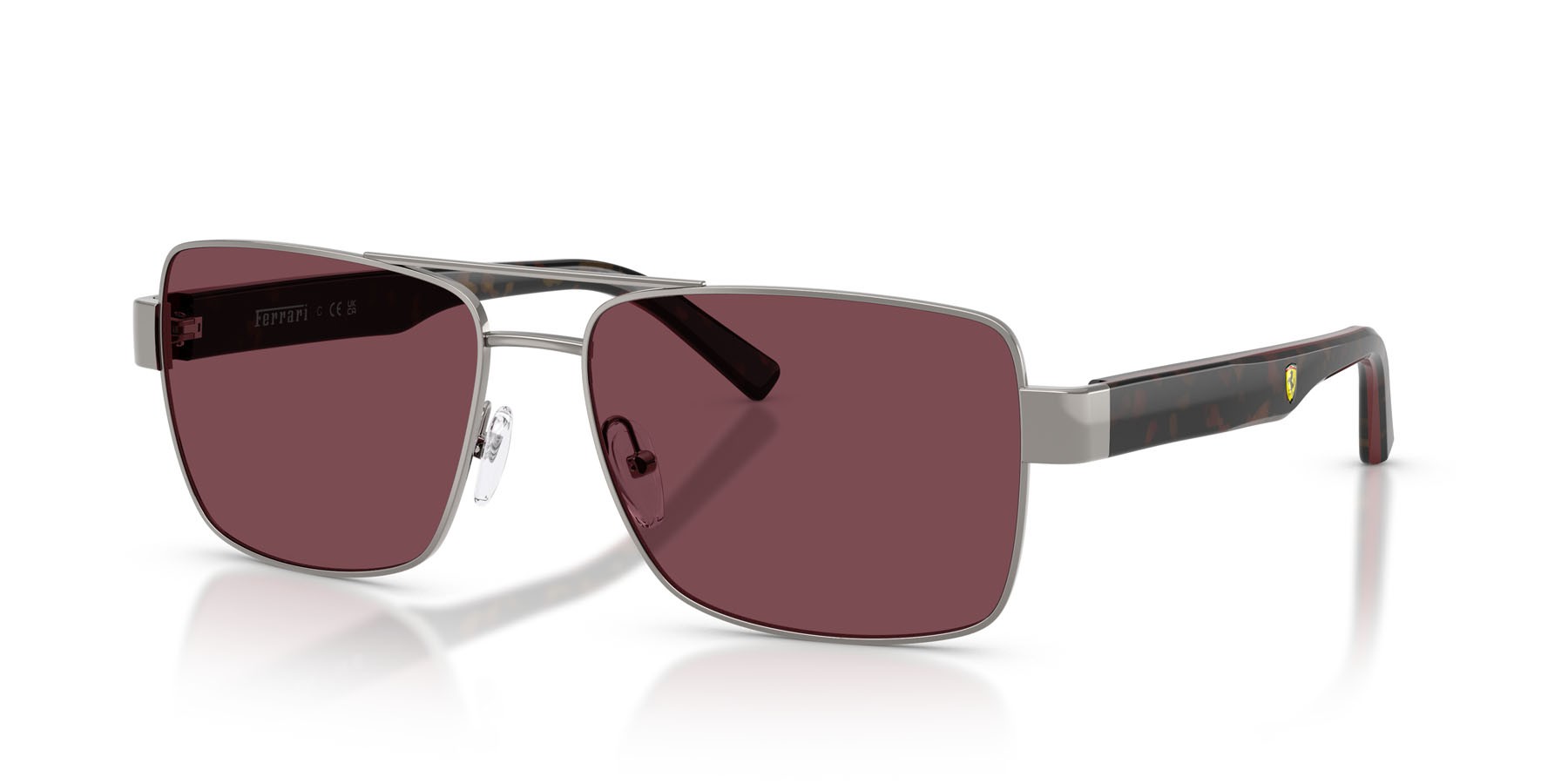 Occhiali da sole Ferrari Scuderia FZ 5005 (104/1E) colore gunmetal lucido forma rettangolare lenti rosso ferrari esclusivo