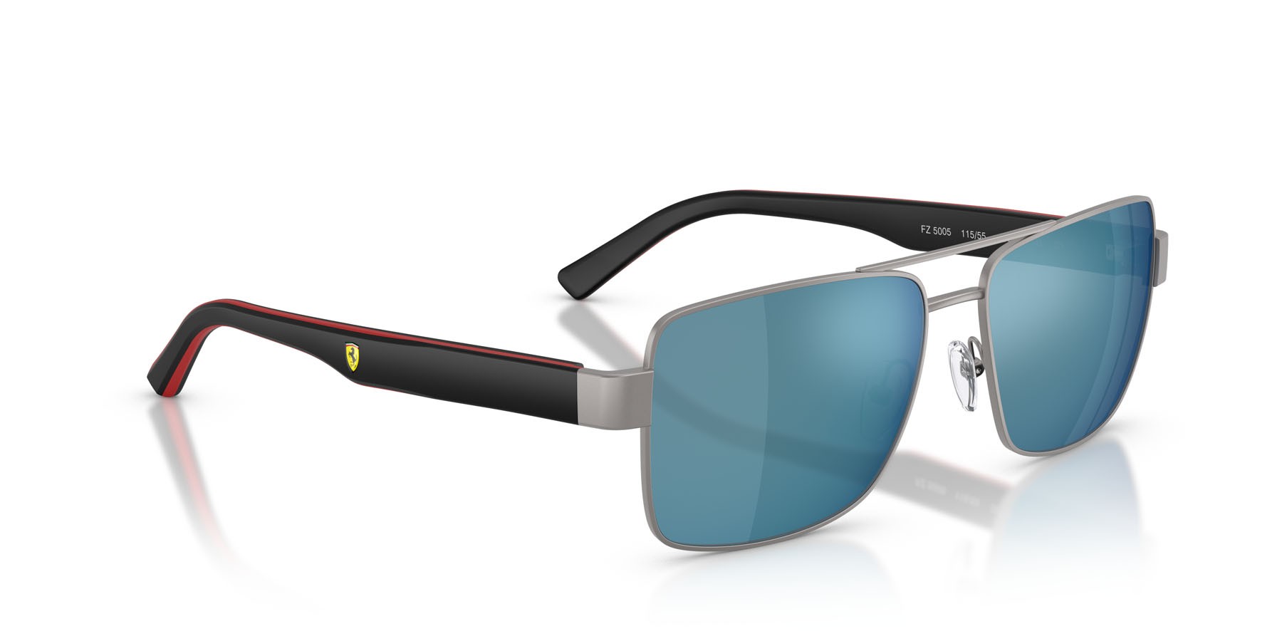 Occhiali da sole Ferrari Scuderia FZ 5005 (115/55) colore gunmetal opaco forma rettangolare lenti blu a specchio