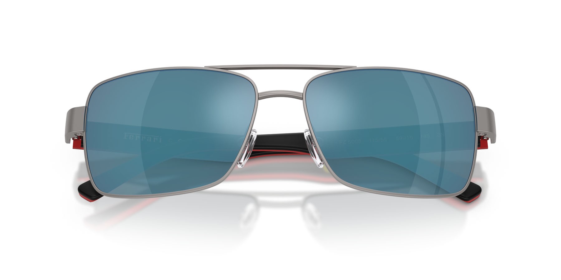 Occhiali da sole Ferrari Scuderia FZ 5005 (115/55) colore gunmetal opaco forma rettangolare lenti blu a specchio