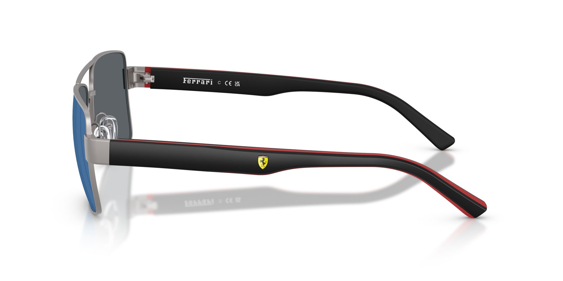 Occhiali da sole Ferrari Scuderia FZ 5005 (115/55) colore gunmetal opaco forma rettangolare lenti blu a specchio