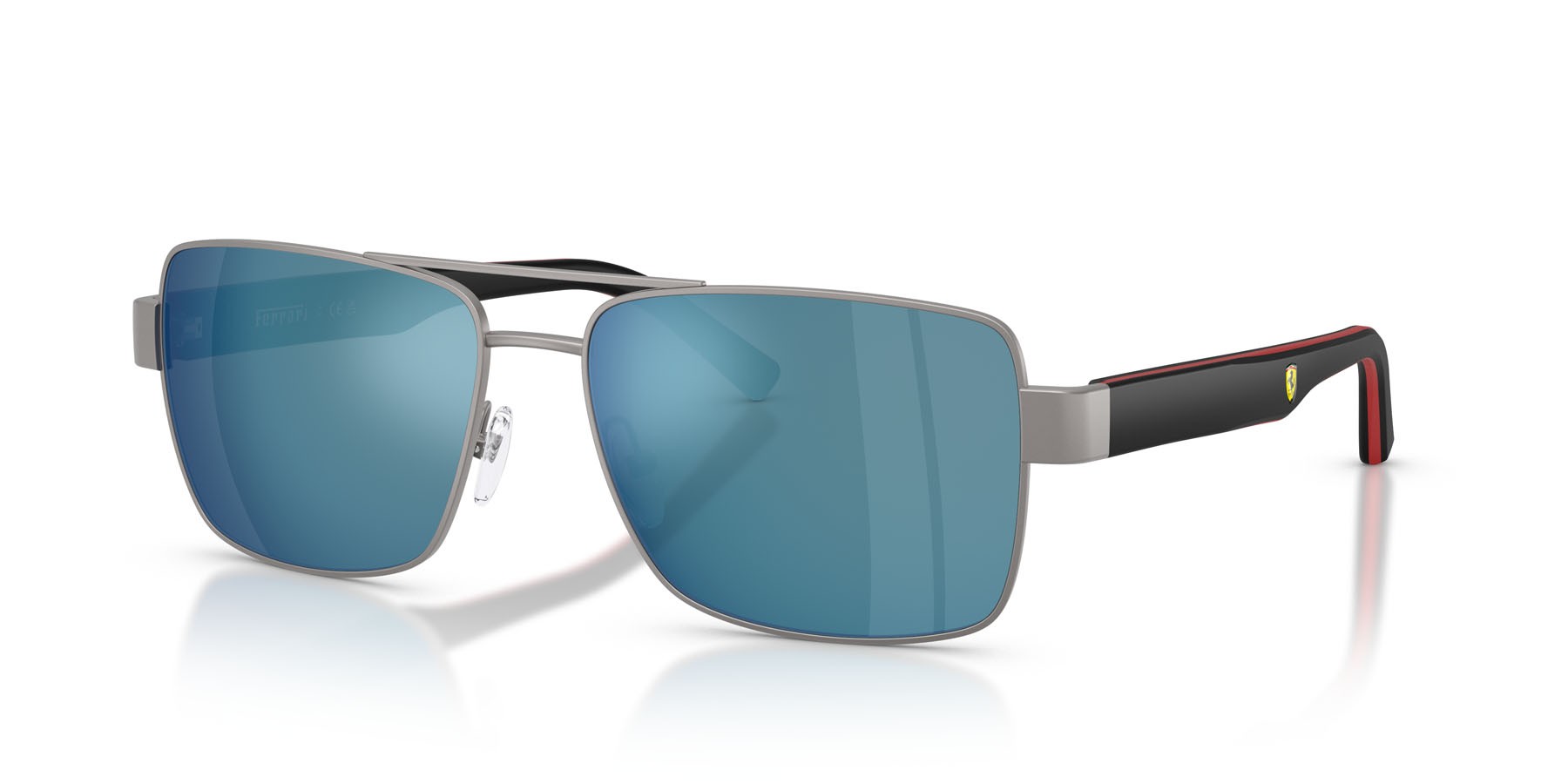 Occhiali da sole Ferrari Scuderia FZ 5005 (115/55) colore gunmetal opaco forma rettangolare lenti blu a specchio