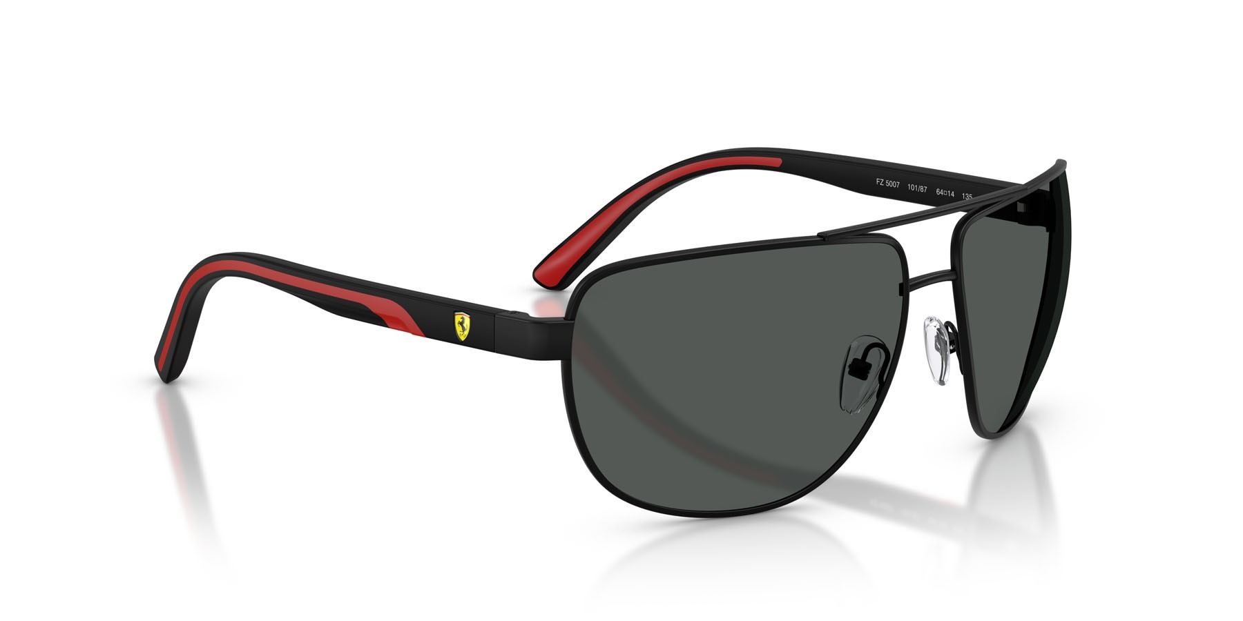 Occhiali da sole Ferrari Scuderia FZ 5007 (101/87) colore nero opaco forma quadrato lenti grigio scuro