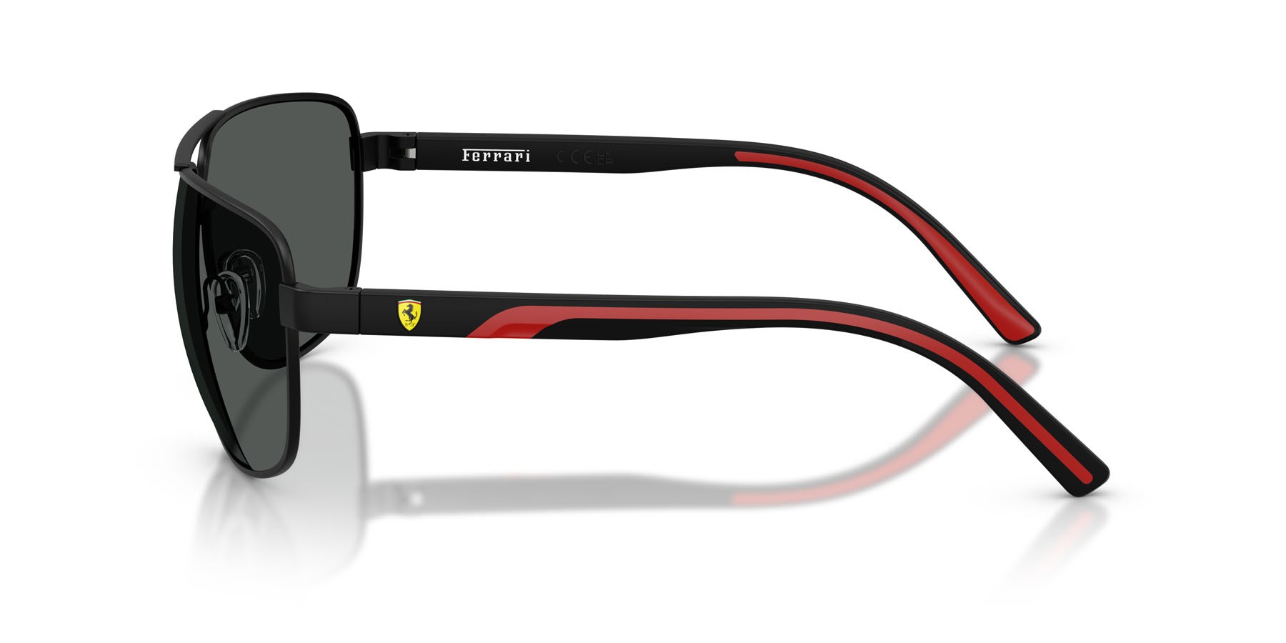 Occhiali da sole Ferrari Scuderia FZ 5007 (101/87) colore nero opaco forma quadrato lenti grigio scuro
