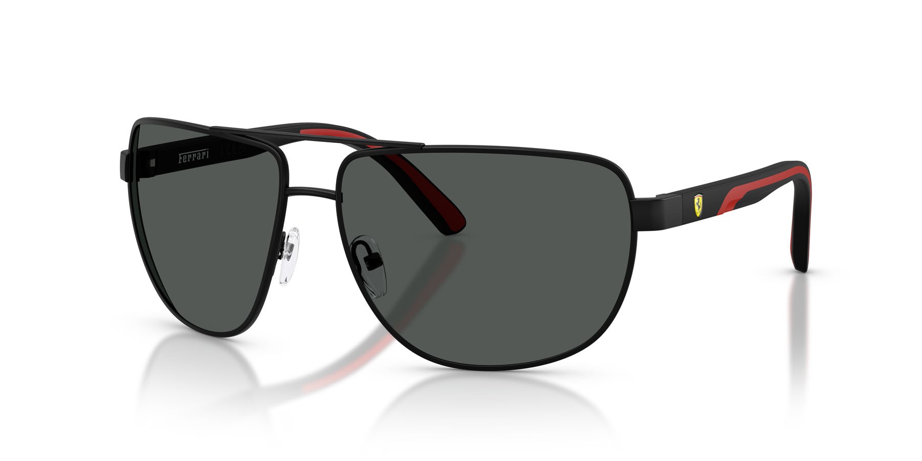 Occhiali da sole Ferrari Scuderia FZ 5007 (101/87) colore nero opaco forma quadrato lenti grigio scuro