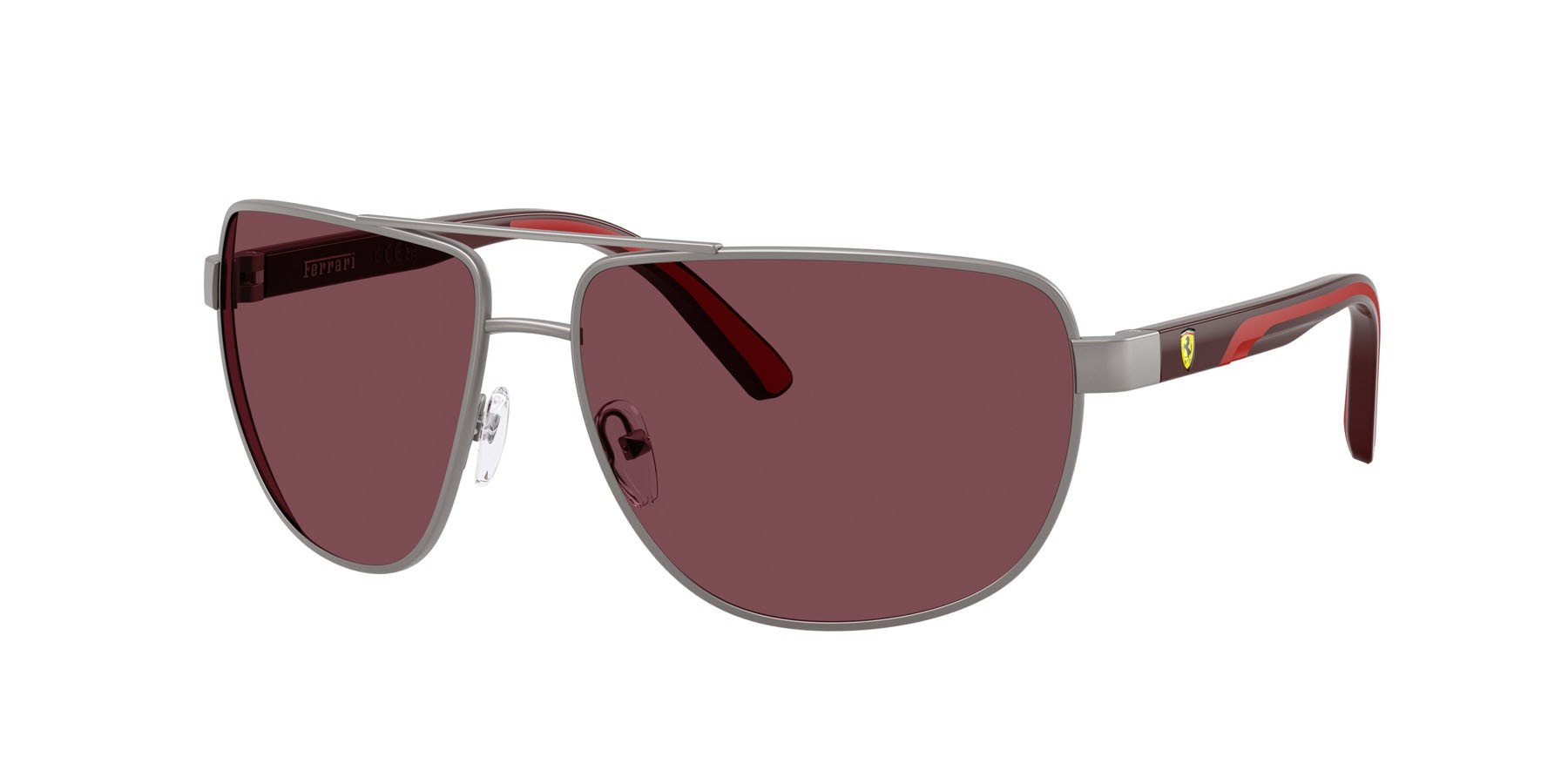 Occhiali da sole Ferrari Scuderia FZ 5007 (115/1E) colore gunmetal opaco forma quadrato lenti rosso ferrari esclusivo