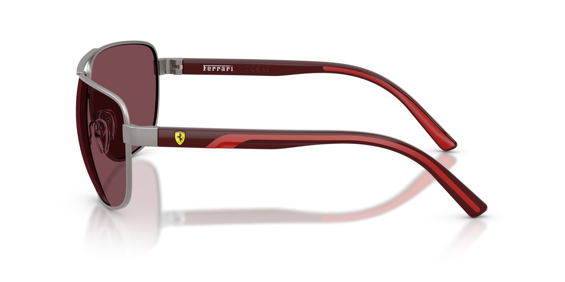 Occhiali da sole Ferrari Scuderia FZ 5007 (115/1E) colore gunmetal opaco forma quadrato lenti rosso ferrari esclusivo