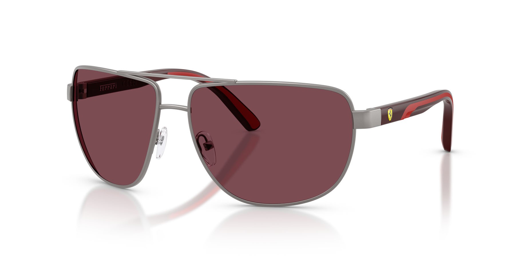 Occhiali da sole Ferrari Scuderia FZ 5007 (115/1E) colore gunmetal opaco forma quadrato lenti rosso ferrari esclusivo