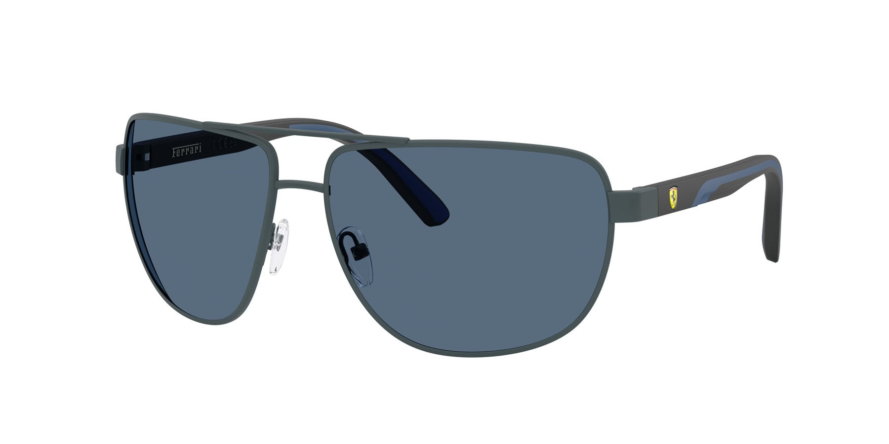 Occhiali da sole Ferrari Scuderia FZ 5007 (130/80) colore grigio scuro opaco forma quadrato lenti blu scuro