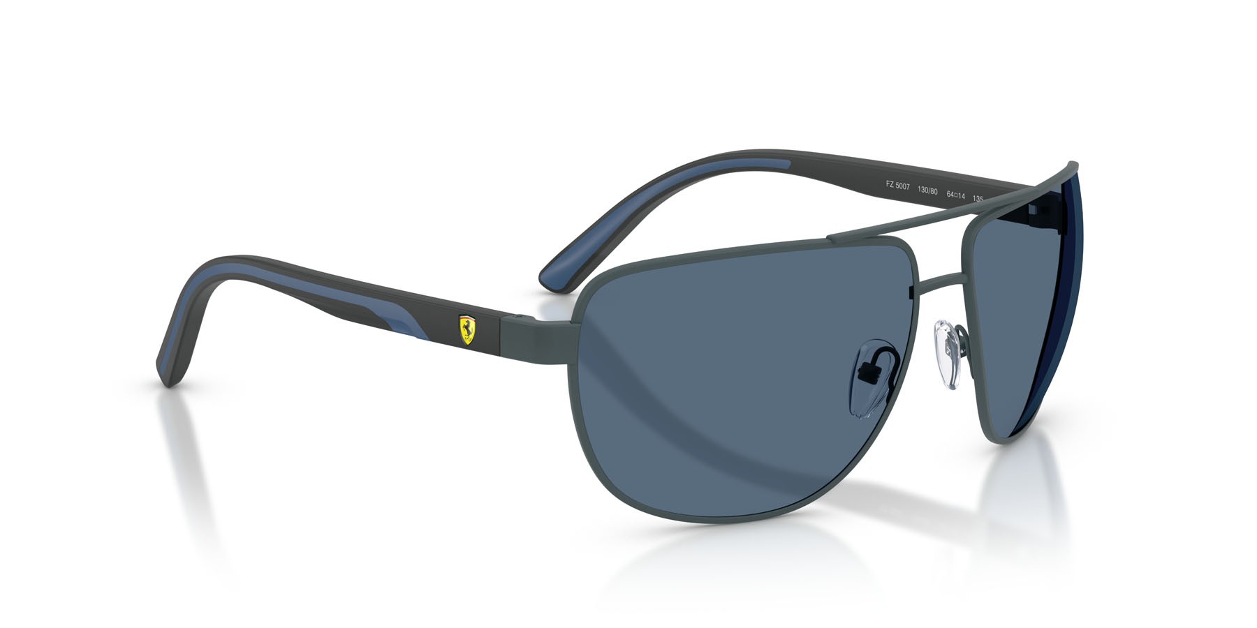Occhiali da sole Ferrari Scuderia FZ 5007 (130/80) colore grigio scuro opaco forma quadrato lenti blu scuro