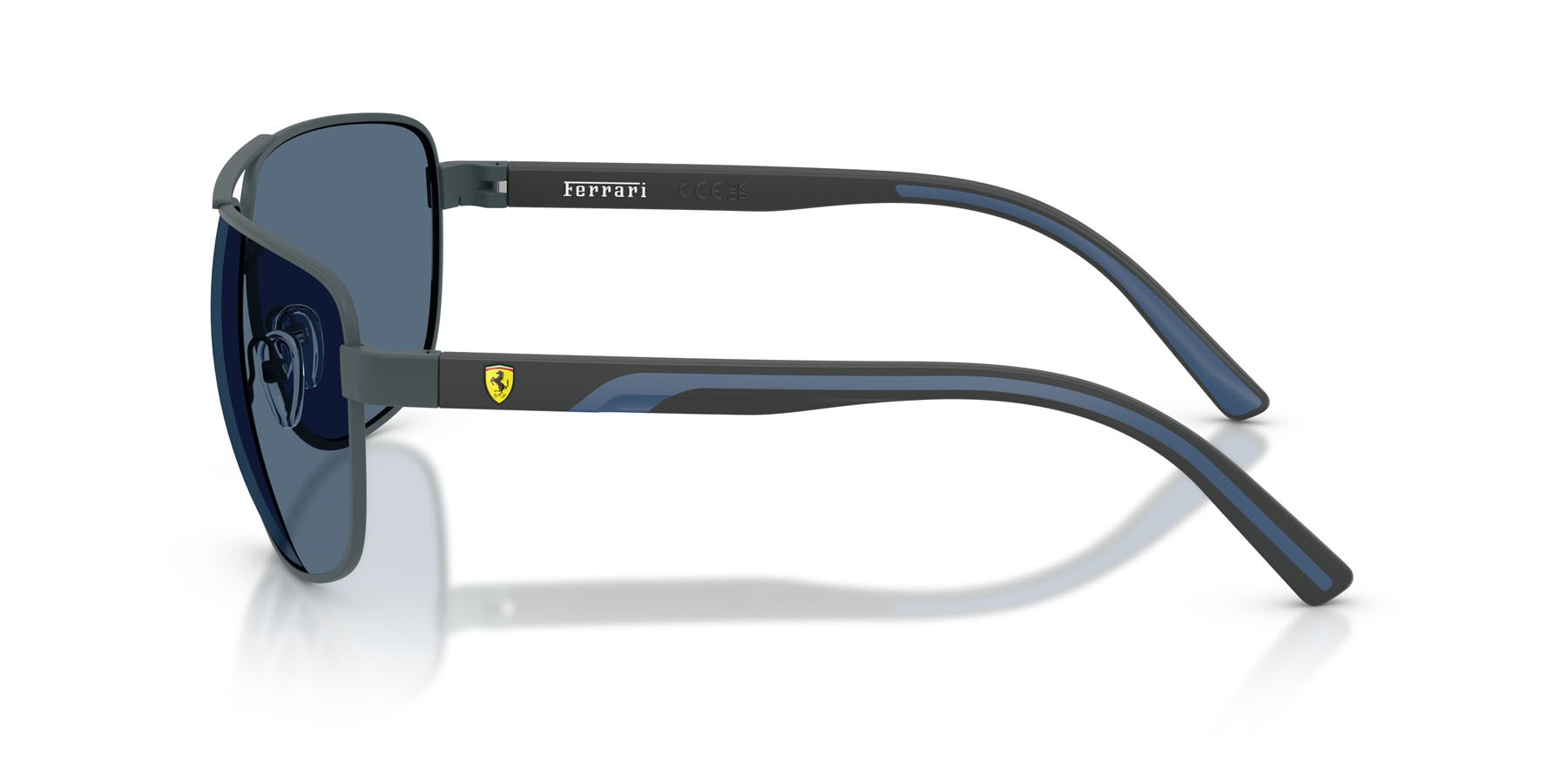 Occhiali da sole Ferrari Scuderia FZ 5007 (130/80) colore grigio scuro opaco forma quadrato lenti blu scuro