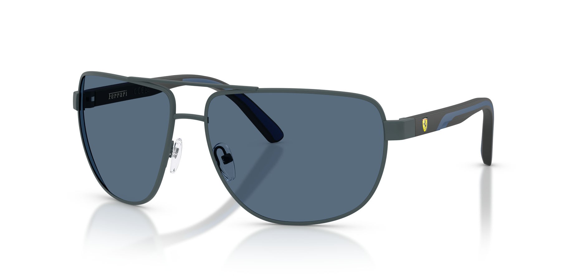 Occhiali da sole Ferrari Scuderia FZ 5007 (130/80) colore grigio scuro opaco forma quadrato lenti blu scuro