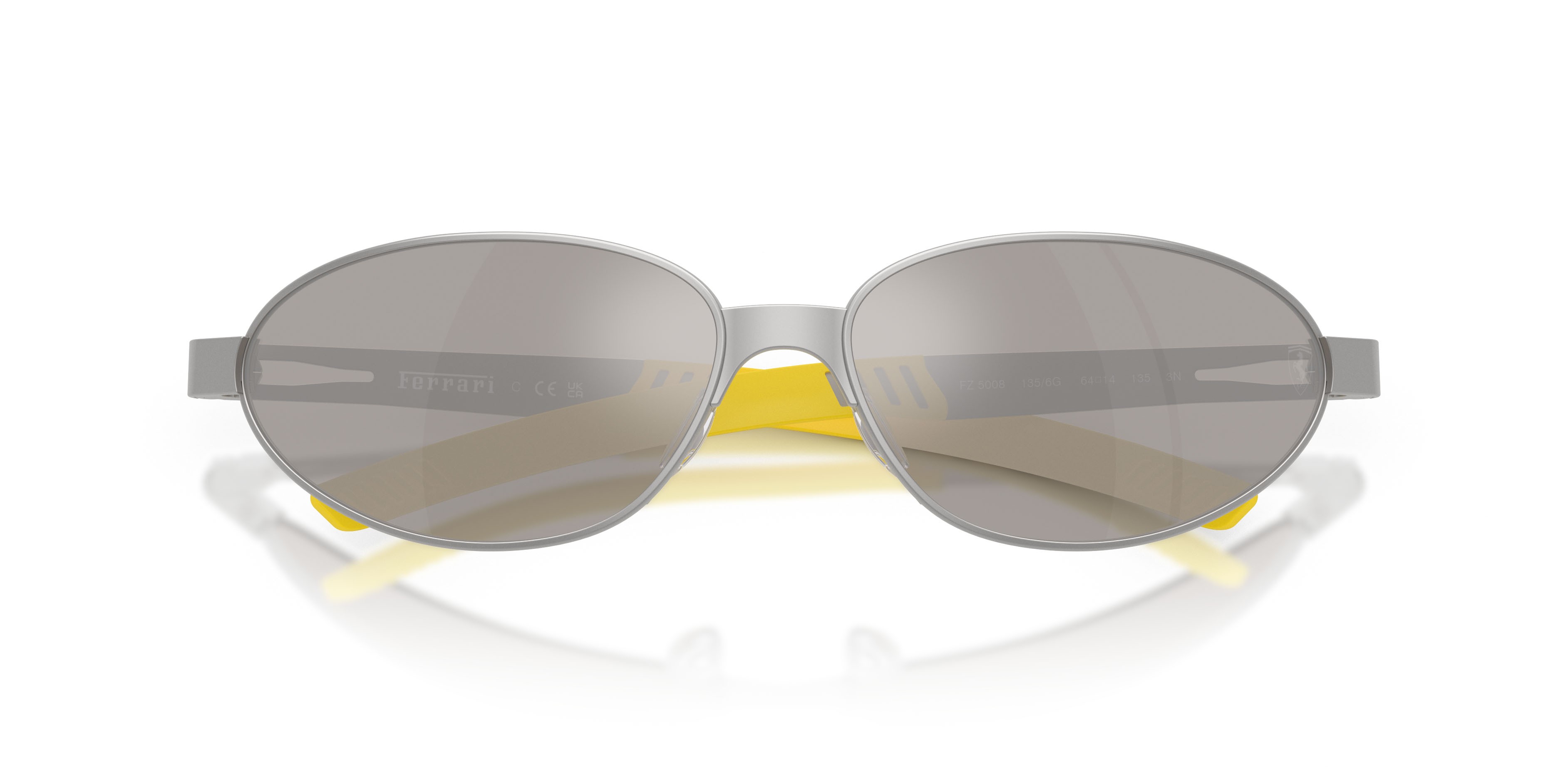 Occhiali da sole Ferrari Scuderia FZ 5008 (135/6G) colore argento opaco forma ovale lenti specchiata grigia