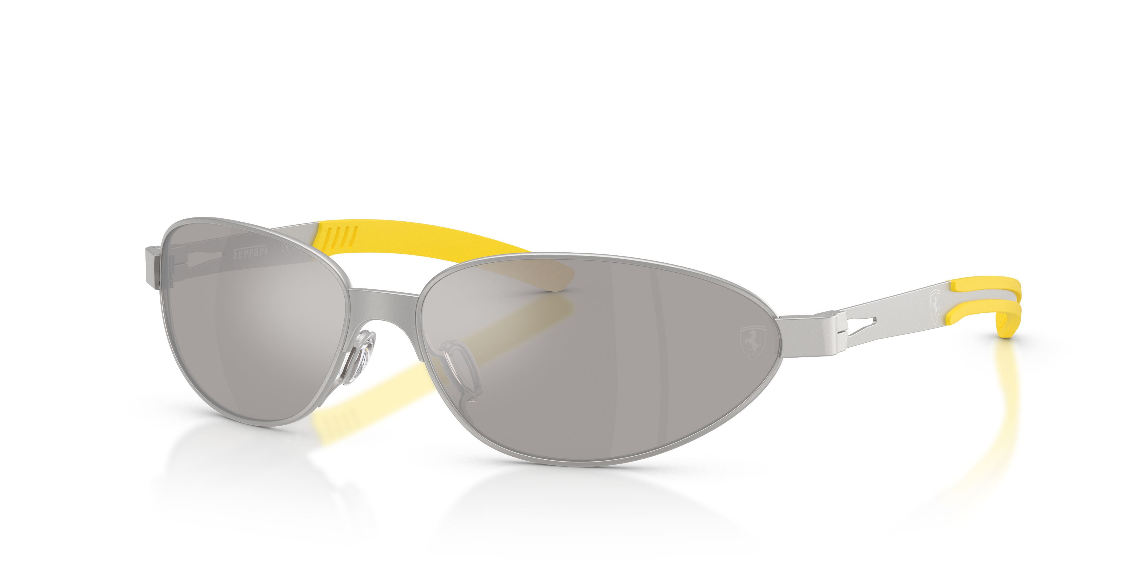Occhiali da sole Ferrari Scuderia FZ 5008 (135/6G) colore argento opaco forma ovale lenti specchiata grigia