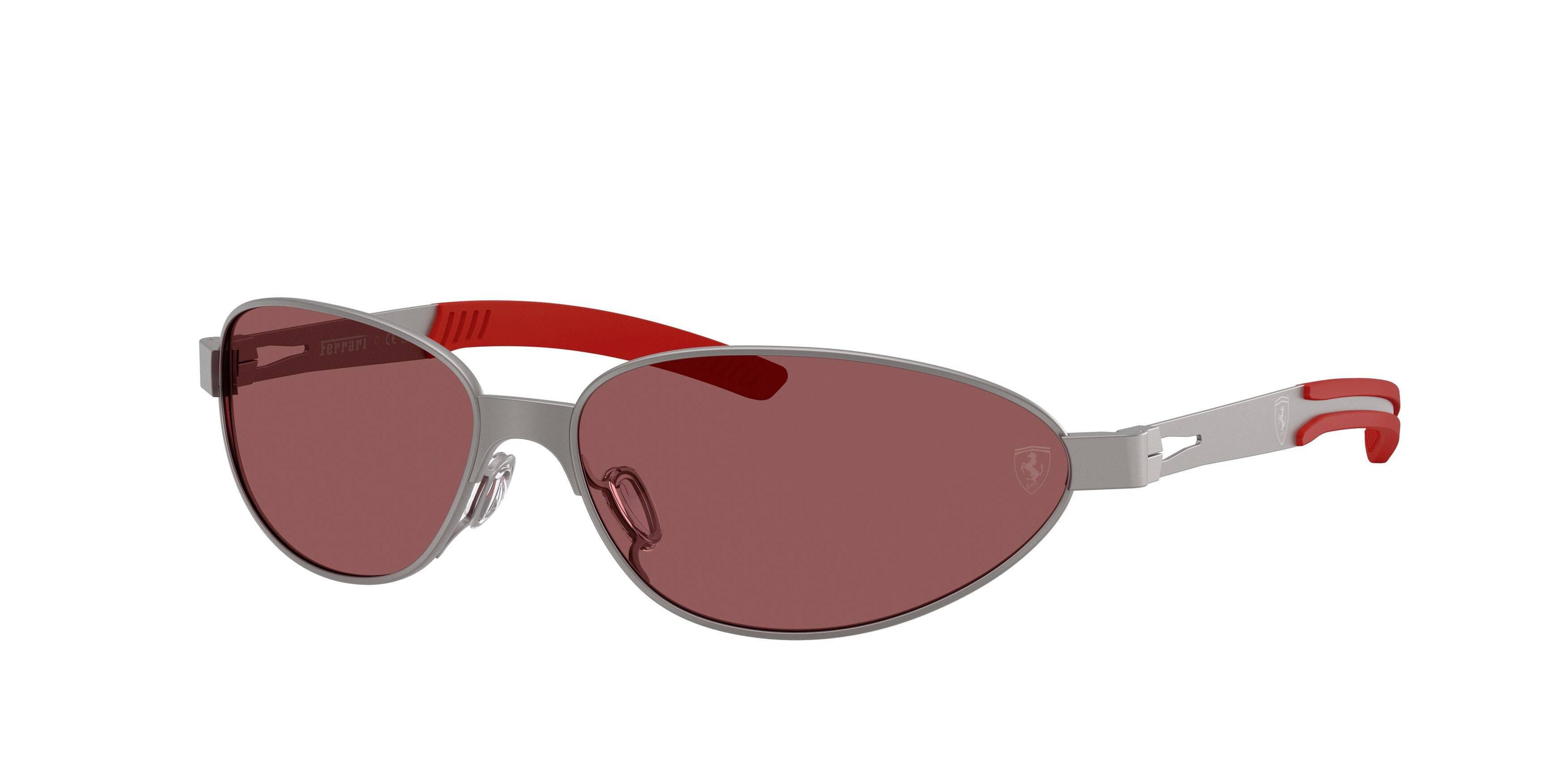 Occhiali da sole Ferrari Scuderia FZ 5008 (137/1E) colore gunmetal opaco forma ovale lenti rosso