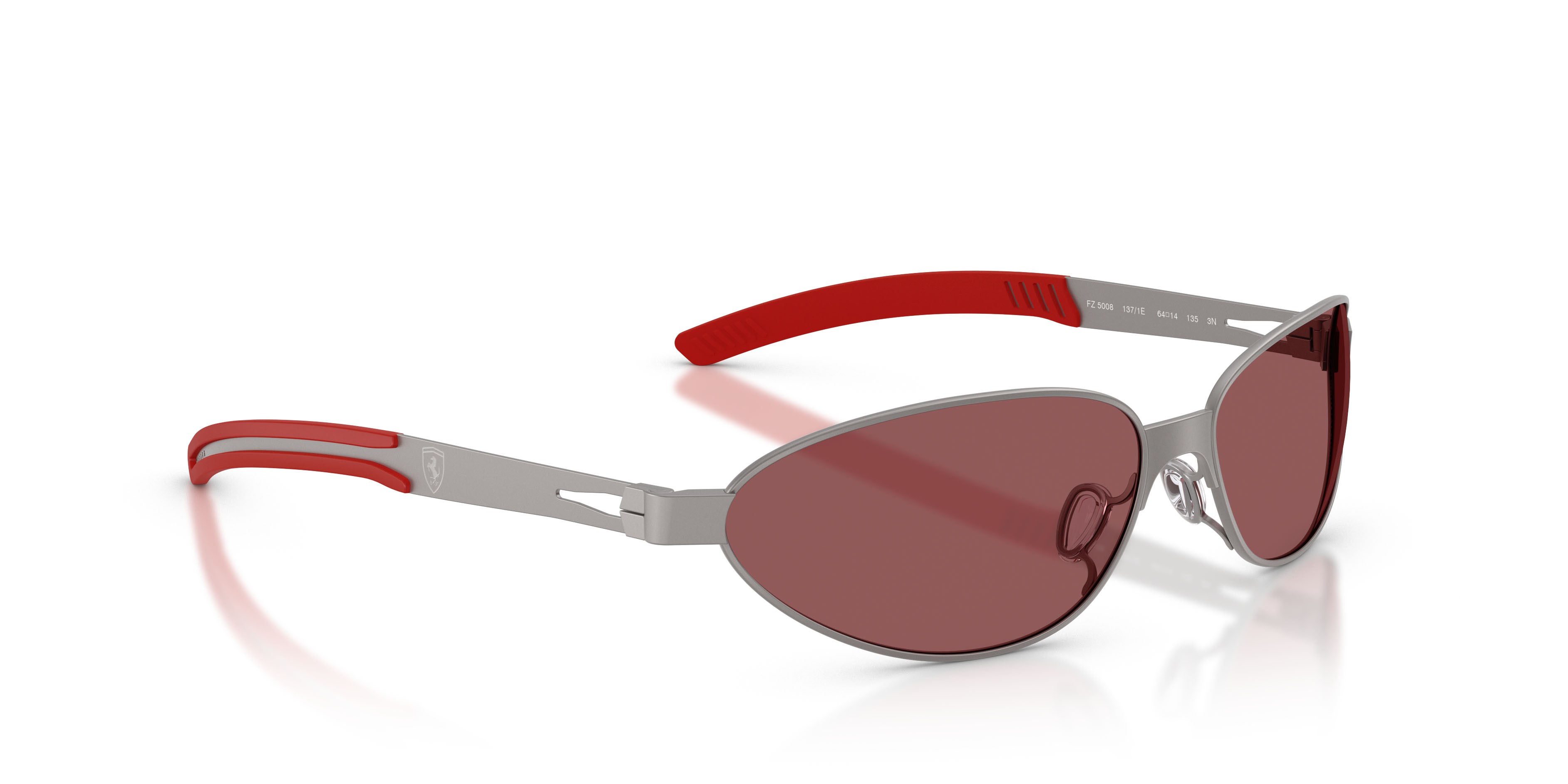 Occhiali da sole Ferrari Scuderia FZ 5008 (137/1E) colore gunmetal opaco forma ovale lenti rosso