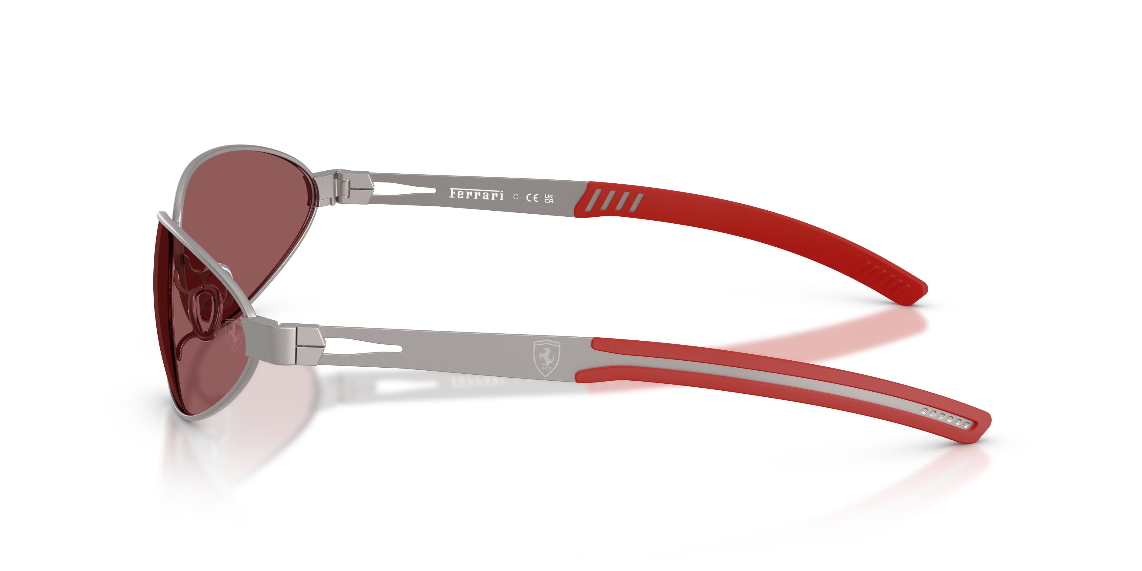 Occhiali da sole Ferrari Scuderia FZ 5008 (137/1E) colore gunmetal opaco forma ovale lenti rosso