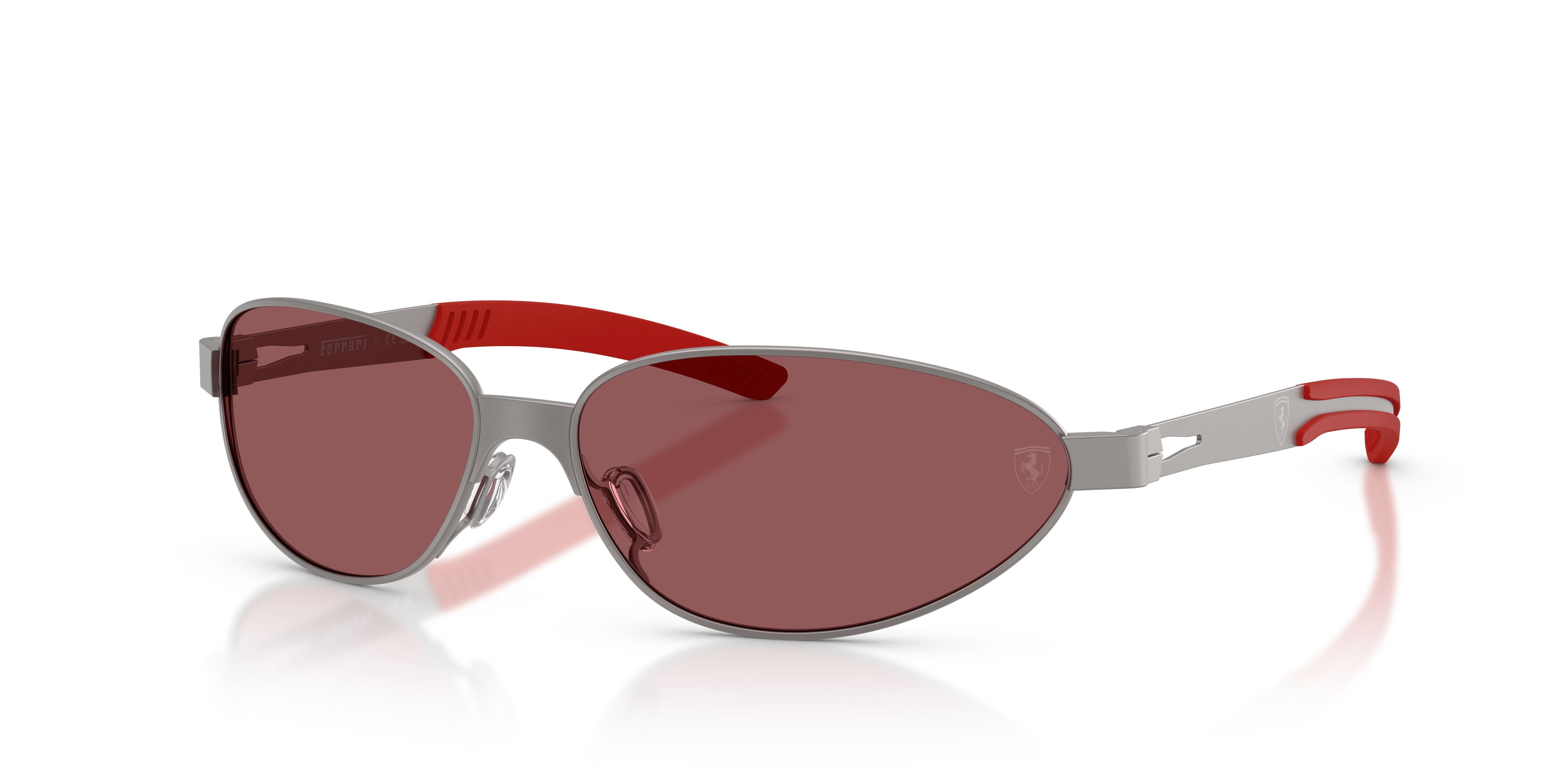 Occhiali da sole Ferrari Scuderia FZ 5008 (137/1E) colore gunmetal opaco forma ovale lenti rosso