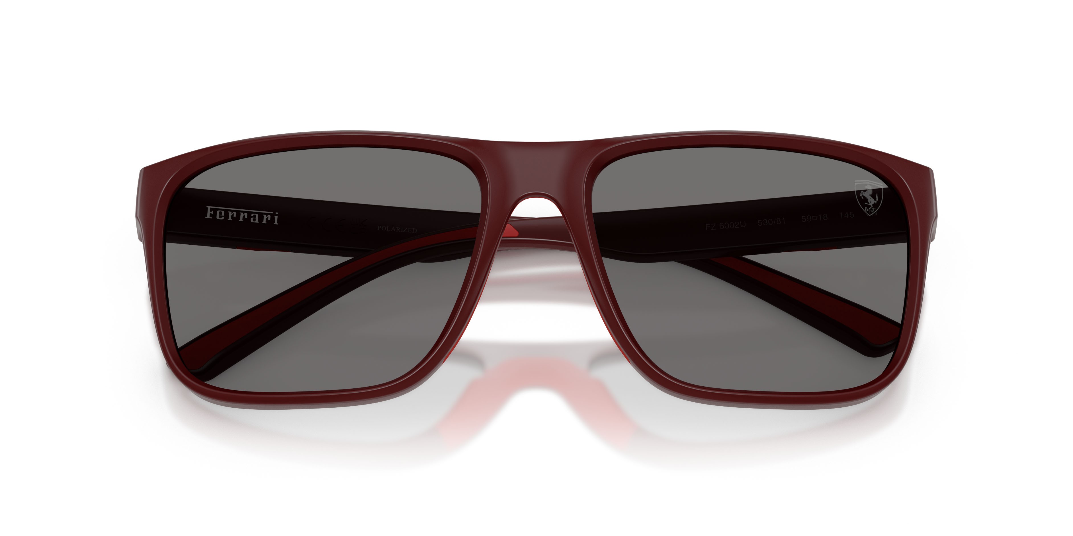 Occhiali da sole Ferrari Scuderia FZ 6002U (530/81) colore bordeaux forma quadrato lenti polar grigia