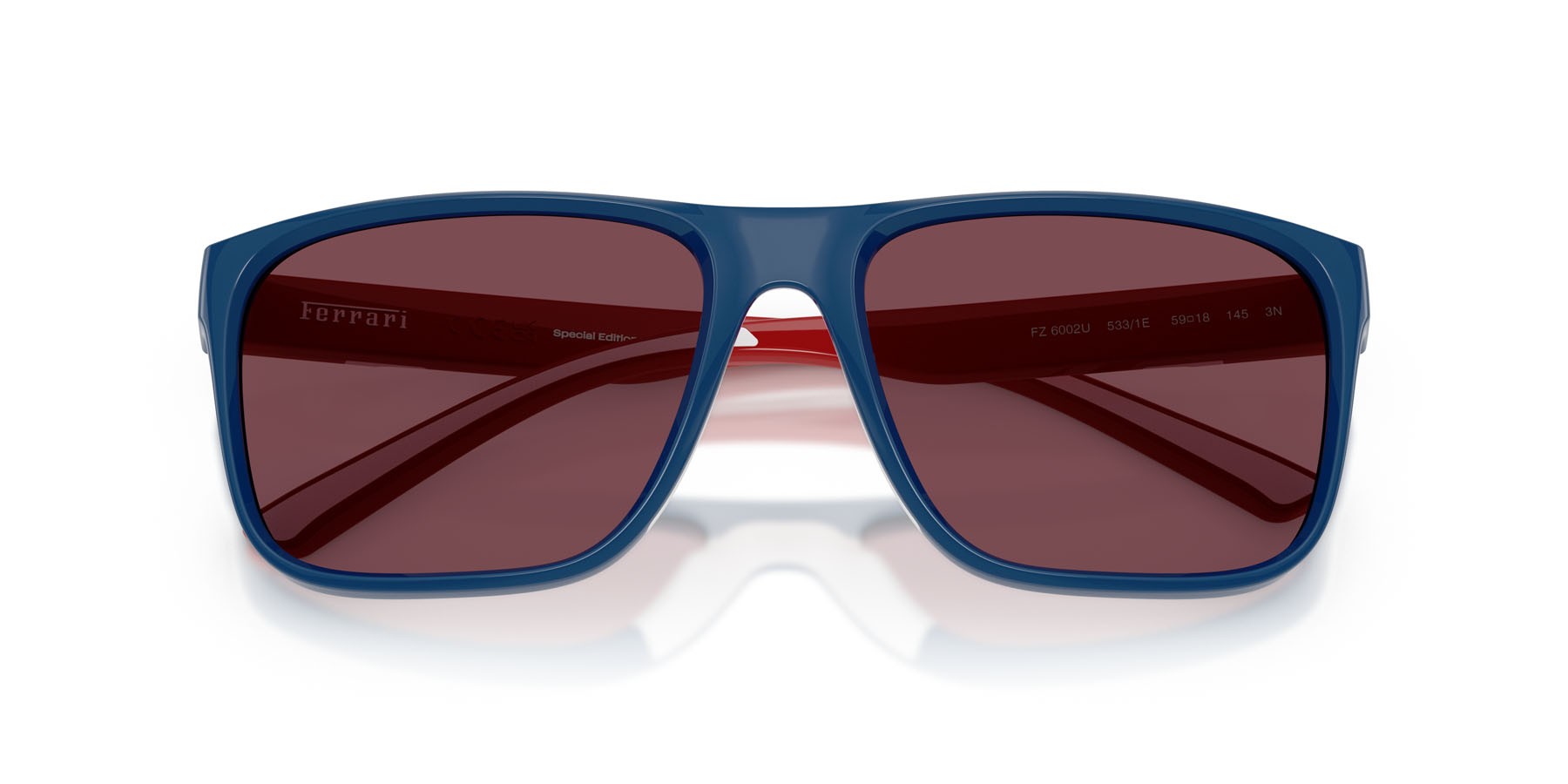 Occhiali da sole Ferrari Scuderia FZ 6002U (533/1E) colore blu forma quadrato lenti bordeaux
