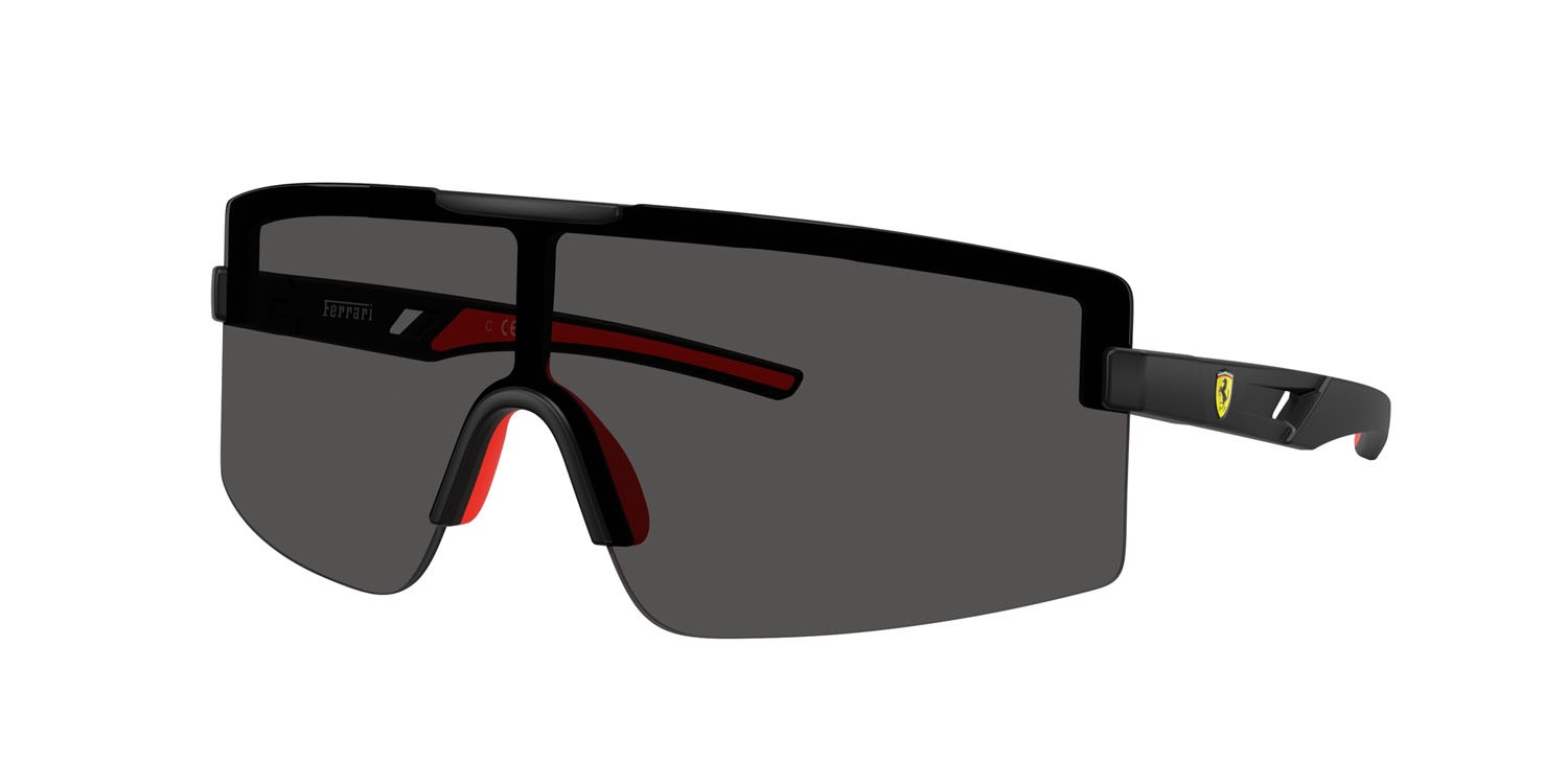 Occhiali da sole Ferrari Scuderia FZ 6008U (504/87) colore nero opaco forma rettangolare lenti grigio