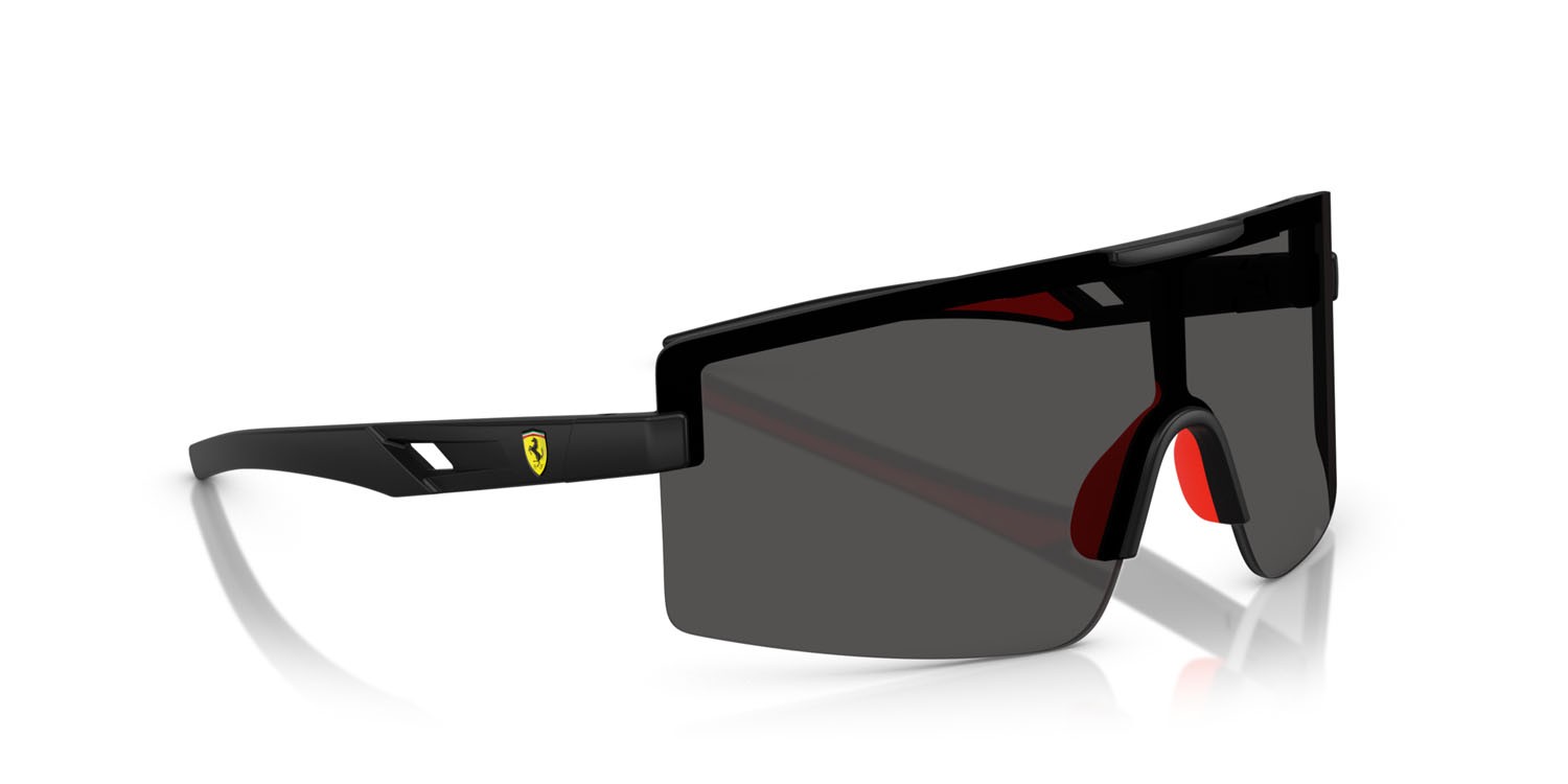 Occhiali da sole Ferrari Scuderia FZ 6008U (504/87) colore nero opaco forma rettangolare lenti grigio