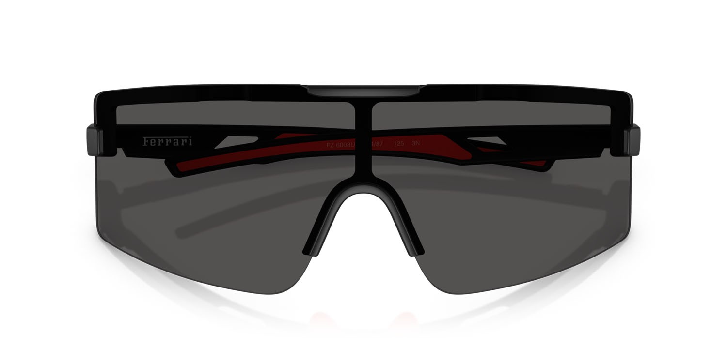 Occhiali da sole Ferrari Scuderia FZ 6008U (504/87) colore nero opaco forma rettangolare lenti grigio
