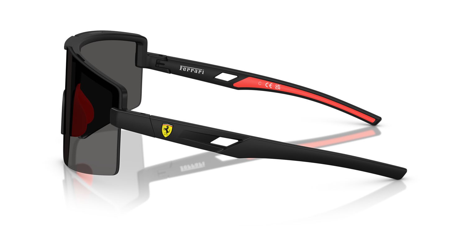 Occhiali da sole Ferrari Scuderia FZ 6008U (504/87) colore nero opaco forma rettangolare lenti grigio