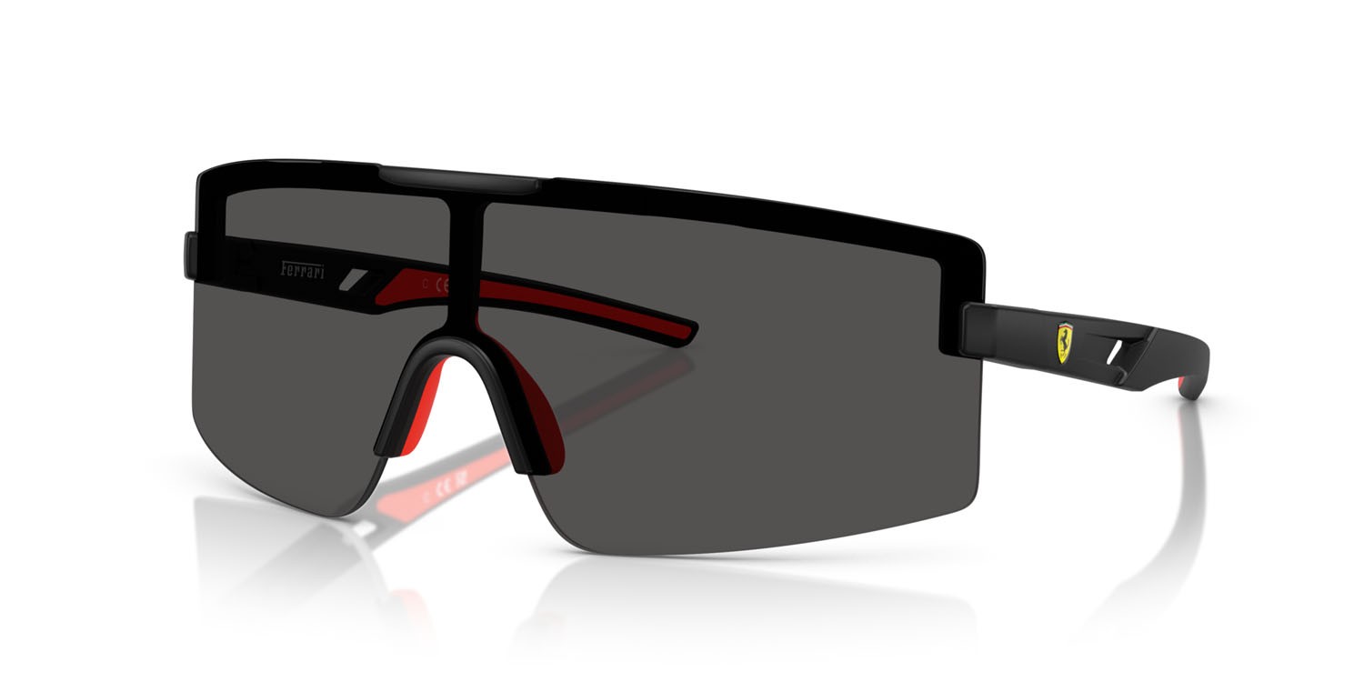 Occhiali da sole Ferrari Scuderia FZ 6008U (504/87) colore nero opaco forma rettangolare lenti grigio