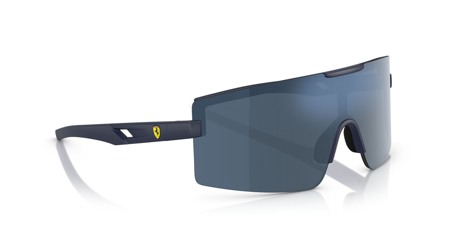 Occhiali da sole Ferrari Scuderia FZ 6008U (509/55) colore blu opaco forma rettangolare lenti blu a specchio