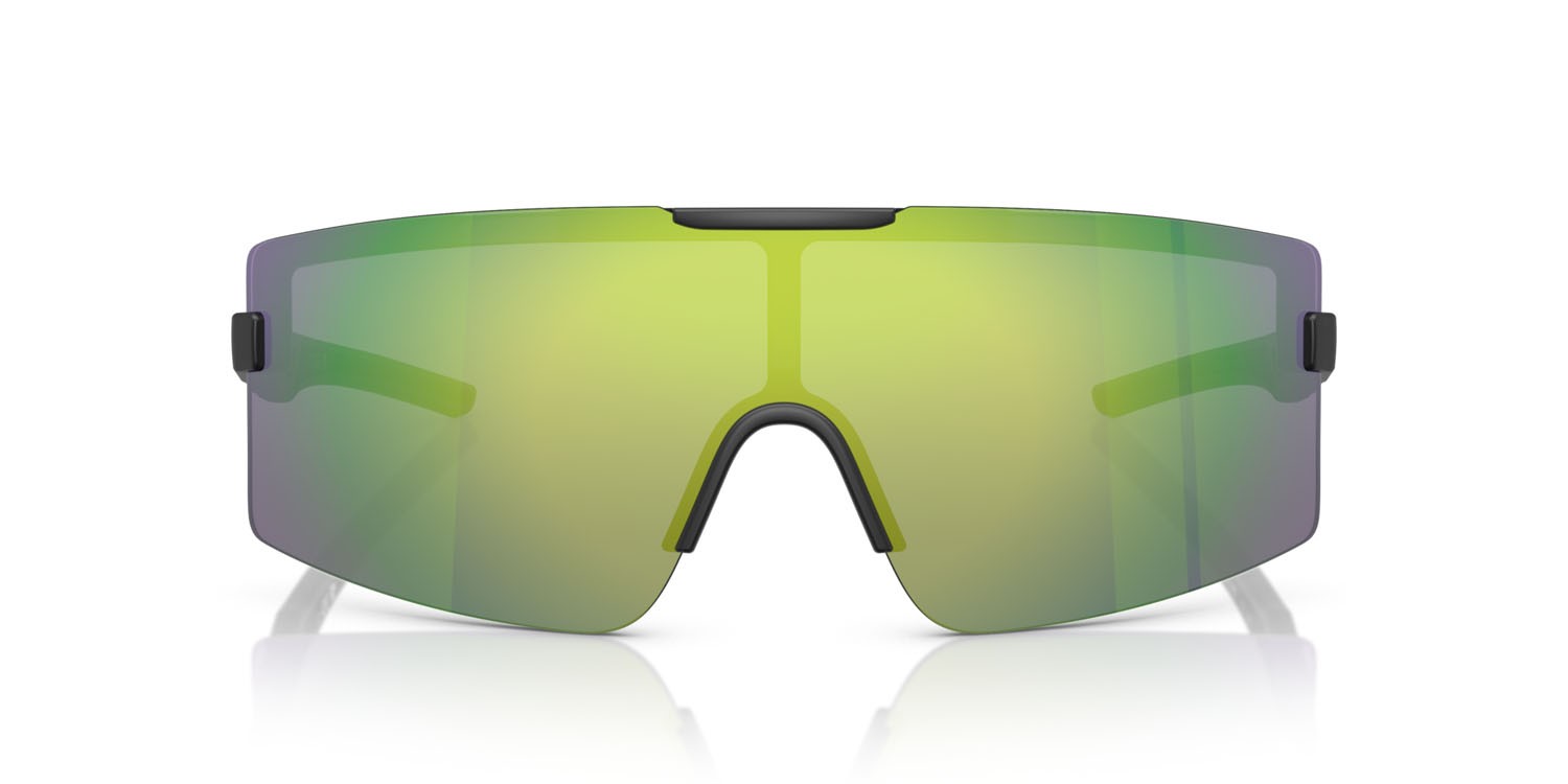 Occhiali da sole Ferrari Scuderia FZ 6008U (516/M2) colore grigio opaco forma rettangolare lenti verde a specchio